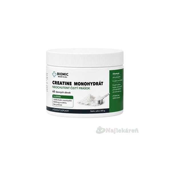 BIOMIC Creatine monohydrát bez příchuti 300 g