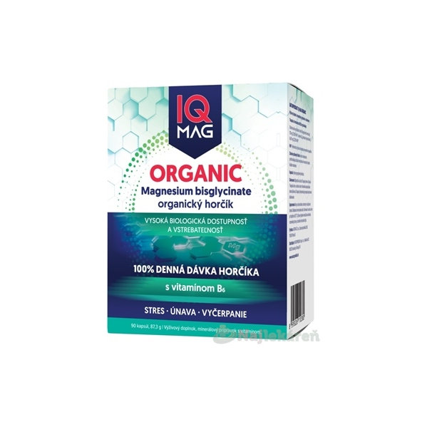 IQ Mag Organic Hořčík + vitamin B6 60 kapslí