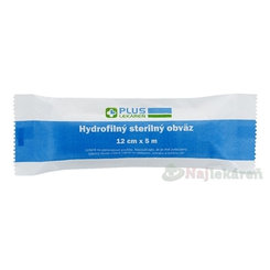 Plus Lekáreň Hydrofilní sterilní obvaz 12 cm x 5 m 1 ks