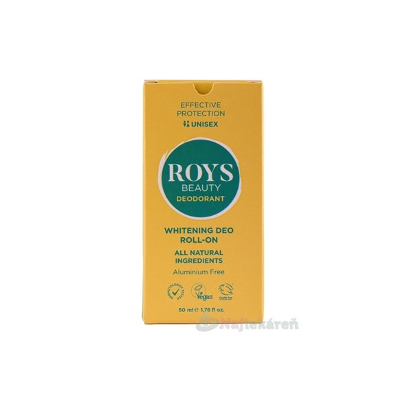 ROYS Beauty Whitening Deo Unisex přírodní bělicí roll-on 50 ml