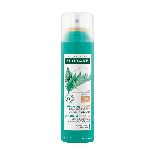 KLORANE suchý šampon s kopřivou pro tmavé vlasy 150 ml