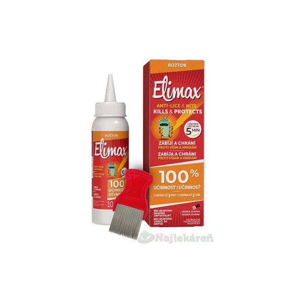 ELIMAX roztok proti vším a hnidám s hřebenem 100 ml