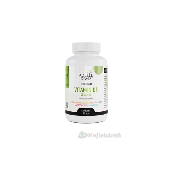 Adelle Davis Liposomal Vitamin D3 2000 IU 60 kapslí