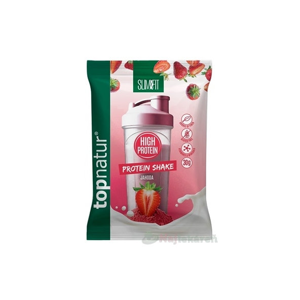 Topnatur Slim & Fit Protein Shake jahoda prášek 30 g