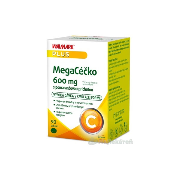 Walmark MegaCéčko 600 mg pomeranč 90 cucavých tablet