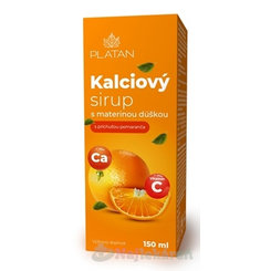 PLATAN kalciový sirup mateřídouška pomeranč 150 ml