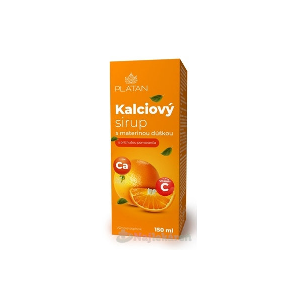 PLATAN kalciový sirup mateřídouška pomeranč 150 ml