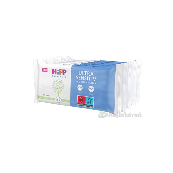 HiPP Babysanft Ultra Sensitive vlhčené ubrousky 5x48 ks