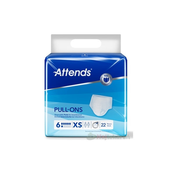 Attends Pull-Ons 6 XS inkontinenční kalhotky 1499 ml 22 ks