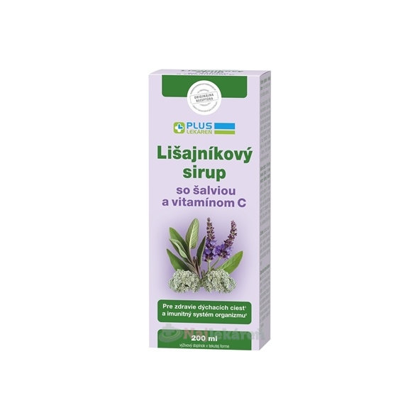 Plus Lekáreň Lišejníkový sirup se šalvějí a vitamínem C 200 ml