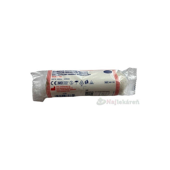 Hydrofilní neelastické pletené obinadlo nesterilní 10 cm × 5 m 1 ks