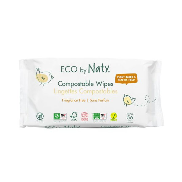 Eco by Naty vlhčené obrúsky neparfumované Sensitive Eco 56 ks