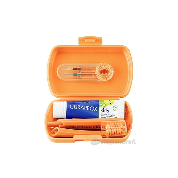 Curaprox Kids Travel Set cestovní sada oranžová