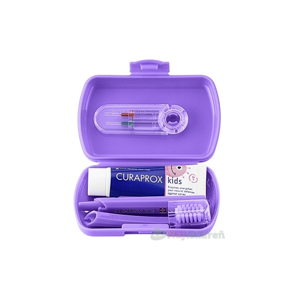 Curaprox Kids Travel Set cestovní sada fialová