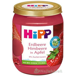 HiPP BIO příkrm jablko jahody maliny 4m+ 160 g