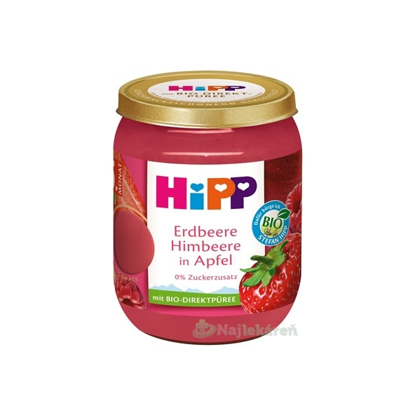 HiPP BIO příkrm jablko jahody maliny 4m+ 160 g