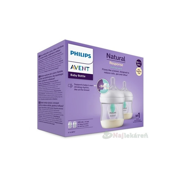 Philips AVENT Natural Response AirFree láhev 125 ml 0m+ 2 ks