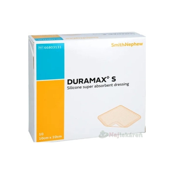 Duramax S silikonové superabsorpční krytí 10 × 10 cm 10 ks