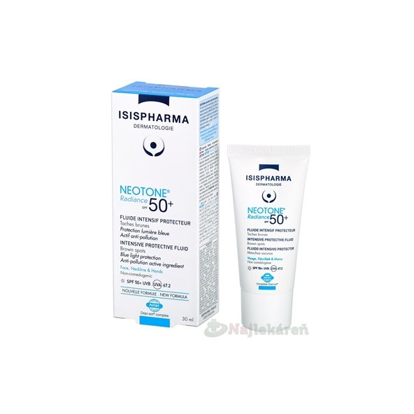 ISIS Neotone Radiance SPF 50+ bezbarvý ochranný fluid 30 ml