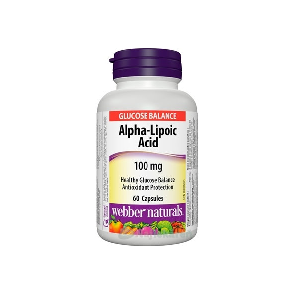 Webber Naturals Kyselina alfa-lipoová 100 mg 60 kapslí
