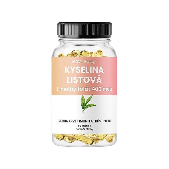 MOVit Energy Kyselina listová L-methylfolát 400 mcg 90 kapslí