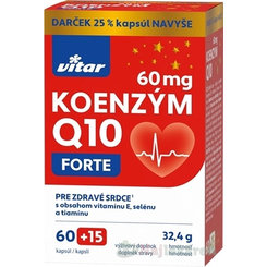 Vitar Koenzym Q10 Forte 60 mg 60+15 kapslí
