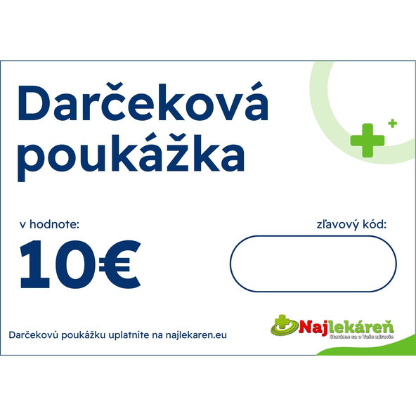 Dárkový poukaz na nákup v e-shopu Najlekáreň 10 €