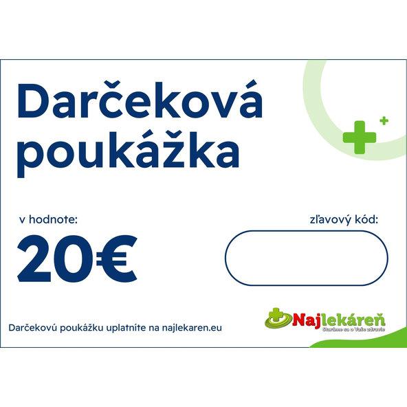 Dárkový poukaz na nákup v e-shopu Najlekáreň 20 €
