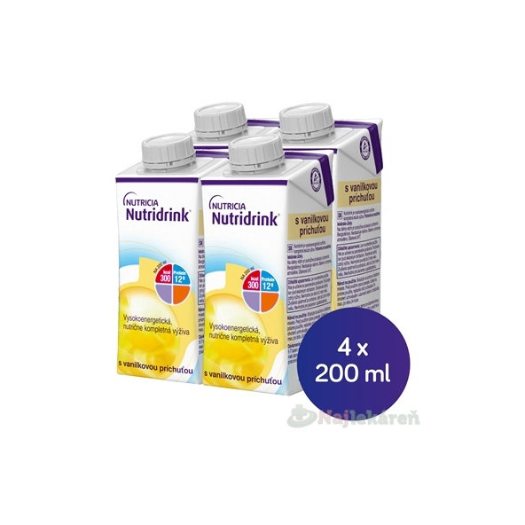 Nutridrink s vanilkovou příchutí krabička 4 x 200 ml