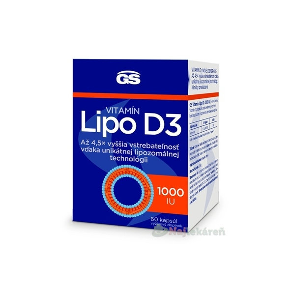 GS Vitamin Lipo D3 1000 IU 60 kapslí
