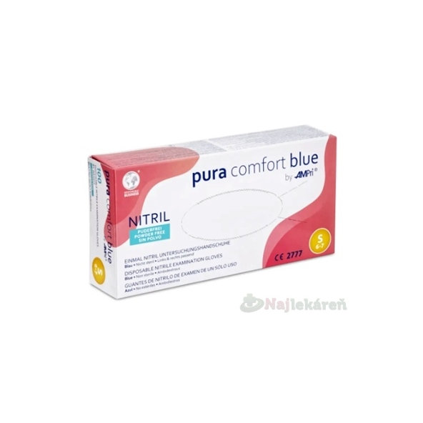 AMPri Pura Comfort Blue Nitrilové rukavice S modré 100 ks