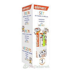 Elmex dětská sada kartáček + zubní pasta 50 ml + kelímek zdarma