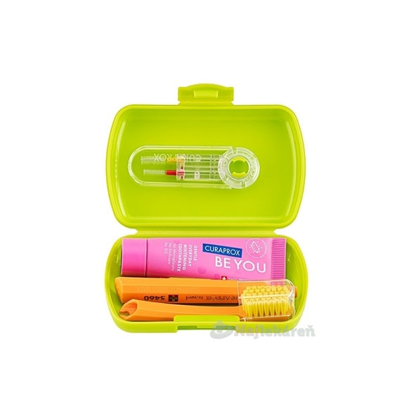 CURAPROX Travel set zelený dvojdržák