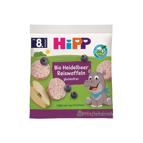 HiPP BIO borůvkové rýžové oplatky 8m+ 30 g