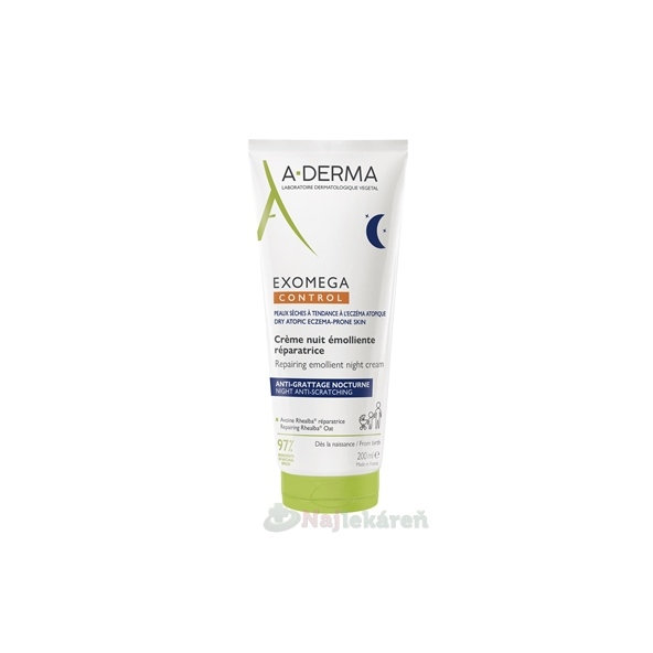 A-DERMA Exomega Control noční krém na atopickou pokožku 200 ml