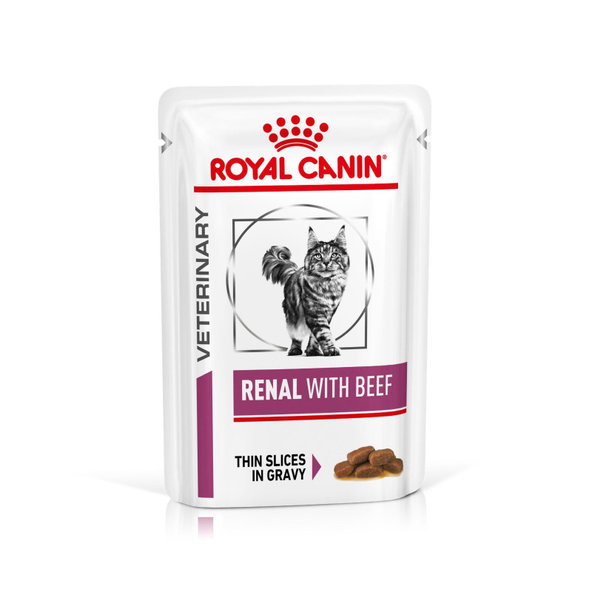 Royal Canin Renal Beef in Gravy kapsičky v omáčce pro kočky na podporu funkce ledvin 12×85 g