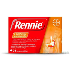 Rennie 680 mg/80 mg pomeranč 24 žvýkacích tablet