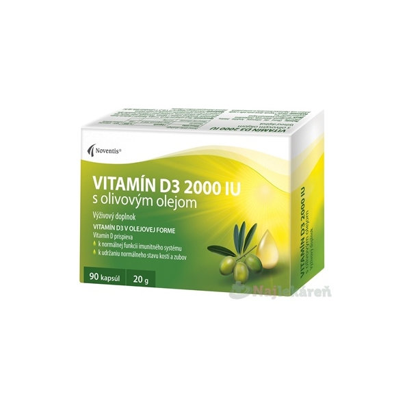 Noventis Vitamin D3 2000 IU s olivovým olejem 90 kapslí
