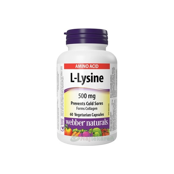 Webber Naturals L-Lysine 500 mg 60 kapslí