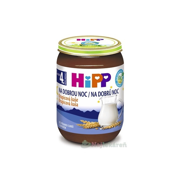 HiPP BIO kaše Dobrou noc krupicová mléčná 4m+ 190 g