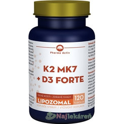 Pharma Activ Lipozomální vitamín K2 MK7 + D3 Forte 120 kapslí