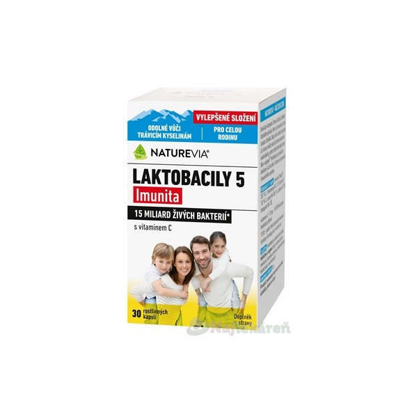Naturevia Laktobacily 5 Imunita s vitamínem C 30 kapslí