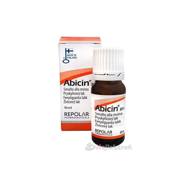 Abicin 30% pryskyřičný lak na nehty 10 ml