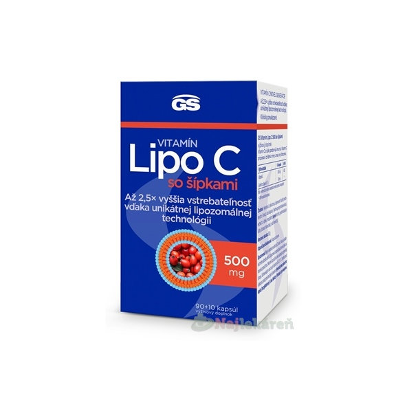 GS Vitamín Lipo C 500 mg so šípkami 90+10 kapslí