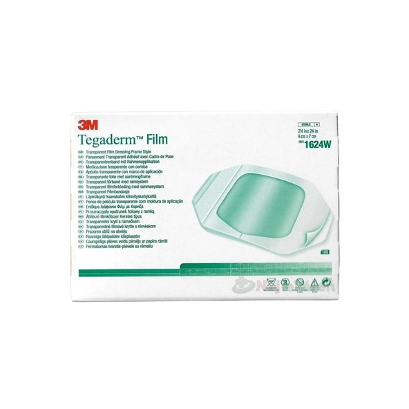 3M Tegaderm Film 1624W transparentní krytí s rámem 6 cm x 7 cm 100 ks