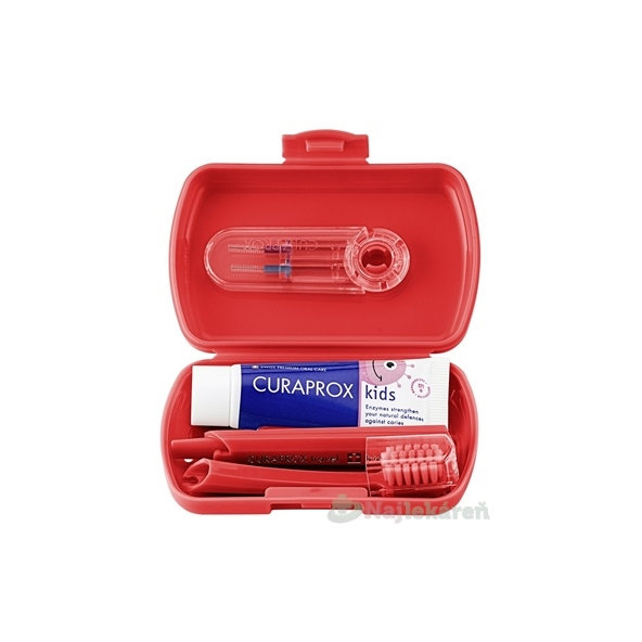 Curaprox Kids Travel Set cestovní sada červená
