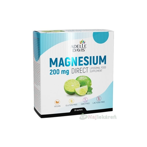 Adelle Davis Liposomal Magnesium DIRECT 200 mg sáčky 30 ks