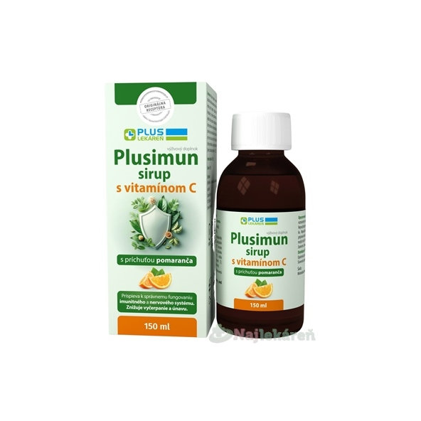 Plus Lekáreň Plusimun sirup s vitaminem C pomerančový 150 ml