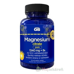 GS Magnesium citrát pure 1340 mg + B6 Dárek 70 + 40 tablet navíc