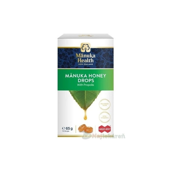 Manuka Health Manuka Honey drops pastilky propolis 15 ks
